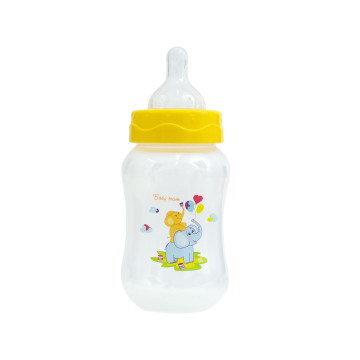Бутылочка для кормления с широким горлом Baby team, 250 мл, 0+, арт. 1002 (желтая)