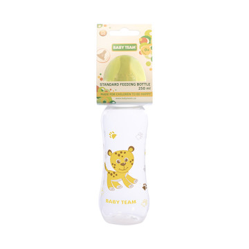 Бутылочка для кормления с латексной соской Baby team, 250 мл, 0+, арт. 1310 (Зеленая)