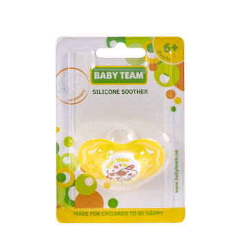 Пустушка силіконова ортодонтична Baby team, 6+, арт. 3011 (жовта)