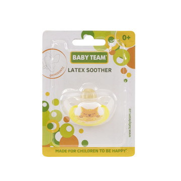 Пустышка латексная ортодонтическая Baby team, 0+, арт. 3200 (УЦЕНКА)