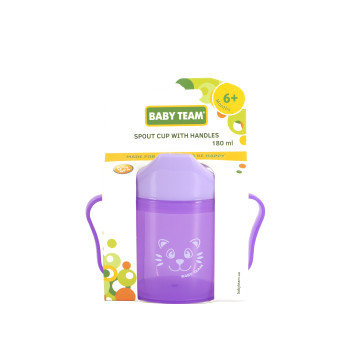 Поильник со спаутом Baby team, 180мл, 6+, арт. 5007 (фиолетовый)
