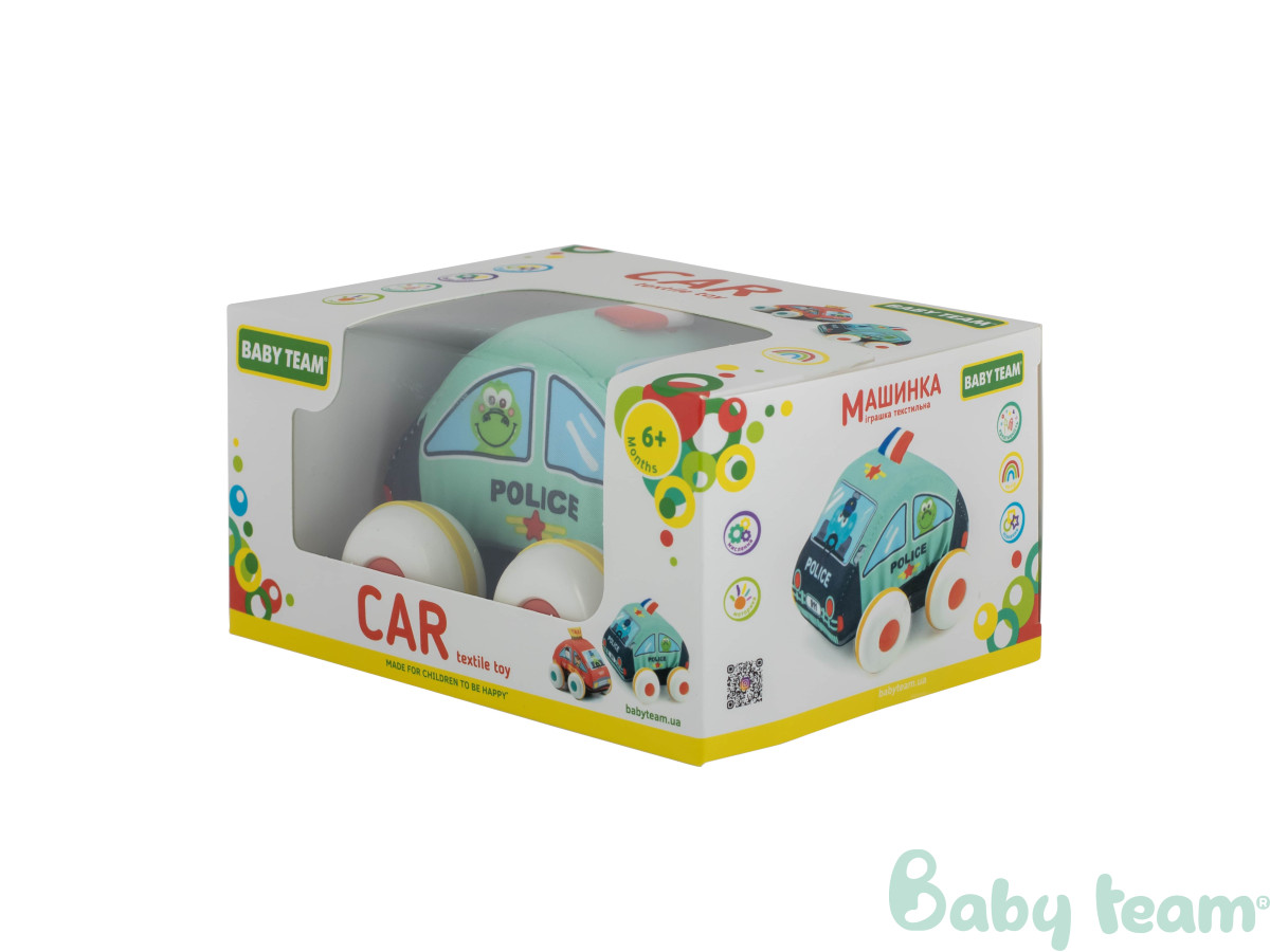 Іграшка текстильна "Машинка", в асортименті Baby team, 6+, арт. 8420 (поліція) Іграшка текстильна "Машинка", в асортименті Baby team, 6+, арт. 8420 (поліція)