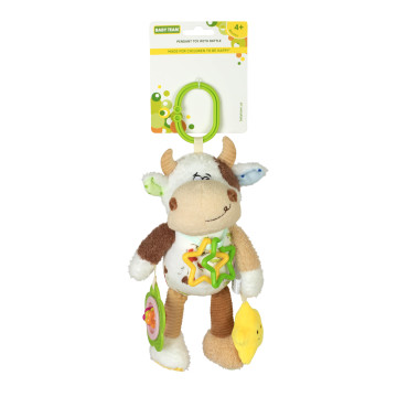 Игрушка-подвеска с погремушкой Baby team, 4+, арт. 8537 (коровка)