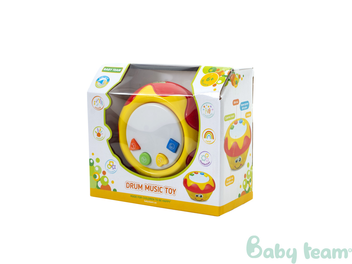 Іграшка музична "Барабан" Baby team, 6+, арт. 8643 Іграшка музична "Барабан" Baby team, 6+, арт. 8643