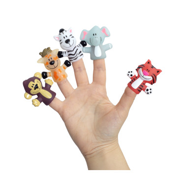 Набор игрушек на пальцы «Веселая детвора», 5 шт., Baby team, 6+, арт. 8700  (сафари)