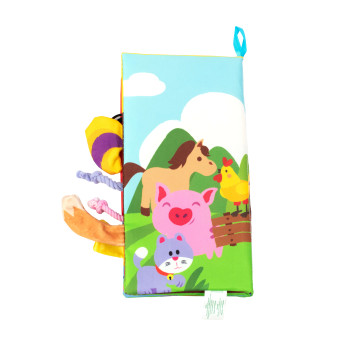 Игрушка-книжка текстильная "Хвостики" Baby team, 9+, арт. 8725 (домашние животные)