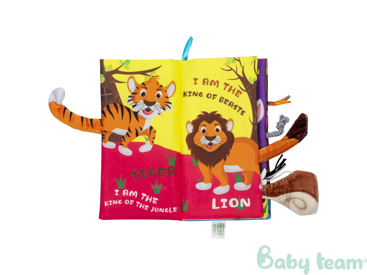 Іграшка-книжка текстильна "Хвостики" Baby team, 9+, арт. 8725 (дикі тварини) Іграшка-книжка текстильна "Хвостики" Baby team, 9+, арт. 8725 (дикі тварини)
