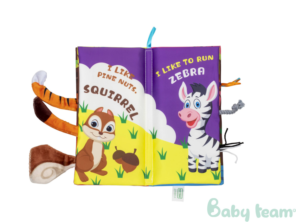 Іграшка-книжка текстильна "Хвостики" Baby team, 9+, арт. 8725 (дикі тварини) Іграшка-книжка текстильна "Хвостики" Baby team, 9+, арт. 8725 (дикі тварини)