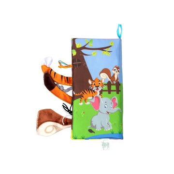 Игрушка-книжка текстильная "Хвостики" Baby team, 9+, арт. 8725 (дикие животные)