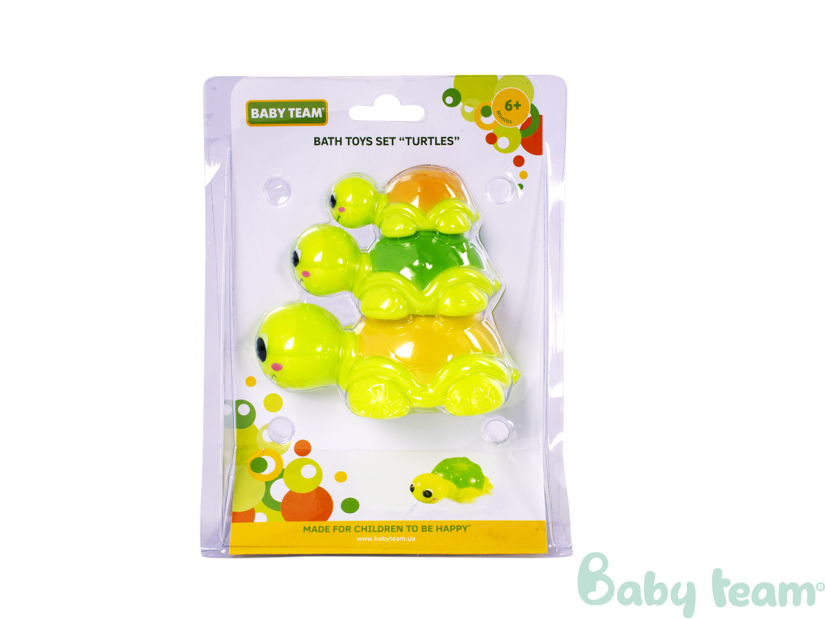 Набір іграшок для ванни "Черепашки", 3 шт. Baby team, 6+, арт. 9021 Набір іграшок для ванни "Черепашки", 3 шт. Baby team, 6+, арт. 9021