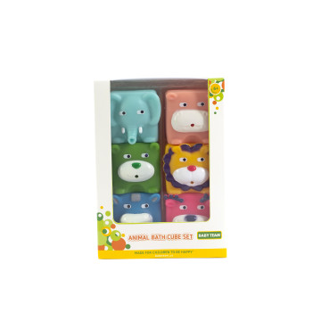 Набор игрушек для ванны "Кубики-зверята", 6 шт Baby team, 6+, арт. 9050 (набор со слоником)