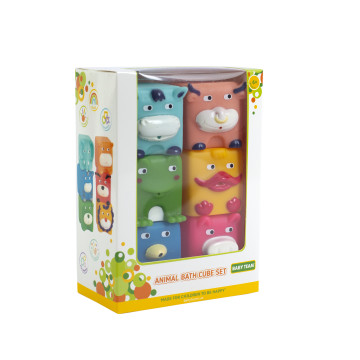 Набор игрушек для ванны "Кубики-зверята", 6 шт Baby team, 6+, арт. 9050 (набор с утенком)