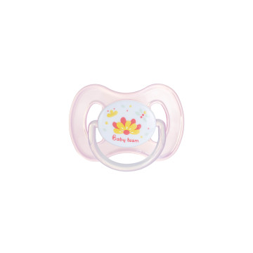 Пустушка силіконова класична Baby team, 0+, арт. 3007 (рожева)