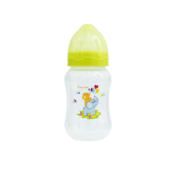 Бутылочка для кормления с широким горлом Baby team, 250 мл, 0+, арт. 1002 (зеленая)