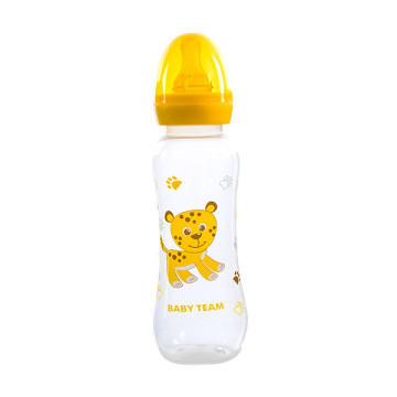 Бутылочка для кормления с латексной соской Baby team, 250 мл, 0+, арт. 1310 (Желтая)