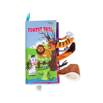 Игрушка-книжка текстильная "Хвостики" Baby team, 9+, арт. 8725 (дикие животные)