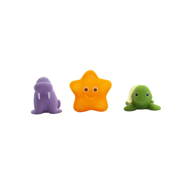 Набор игрушек для ванны "Забавные зверушки", 3 шт. Baby team, 6+, арт. 9022 (морские жители)